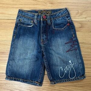Boys COOGI Vintage Embroidered Guitar Denim Shorts Size 4